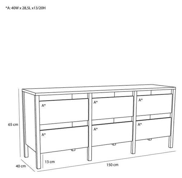 Komoda u dekoru hrasta u prirodnoj boji 150x65x40 cm Forma – Hübsch