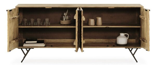 Komoda od masivnog manga u prirodnoj boji 175x78x40 cm Priya – MOME