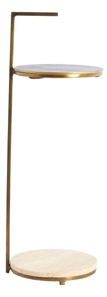 Okrugao pomoćni stol s kamenom pločom stola ø 26 cm Leda – Light & Living