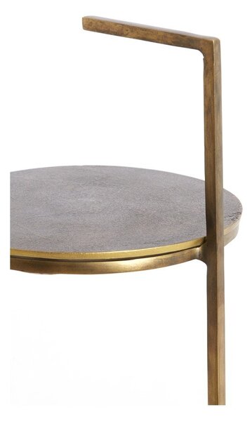Okrugao pomoćni stol s kamenom pločom stola ø 26 cm Leda – Light & Living