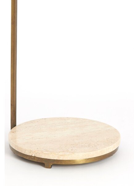 Okrugao pomoćni stol s kamenom pločom stola ø 26 cm Leda – Light & Living