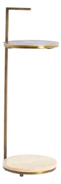 Okrugao pomoćni stol s kamenom pločom stola ø 26 cm Leda – Light & Living