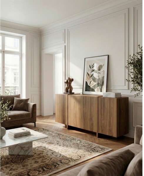 Komoda u dekoru hrasta u prirodnoj boji 180x79x40 cm Volia – Marckeric