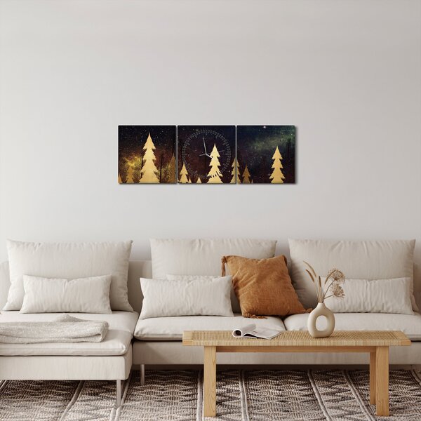 Slika - Zlata noč (sa satom) (90x30 cm)