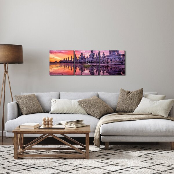 Slika - Bude v sončnem zahodu (sa satom) (90x30 cm)