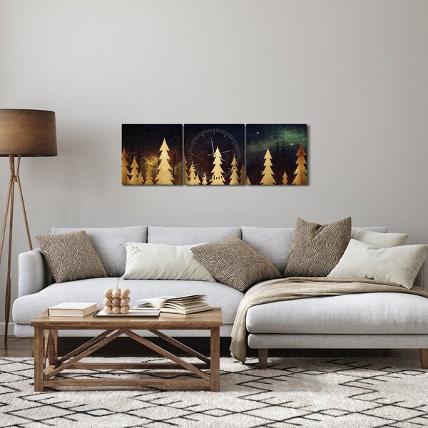 Slika - Zlata noč (sa satom) (90x30 cm)