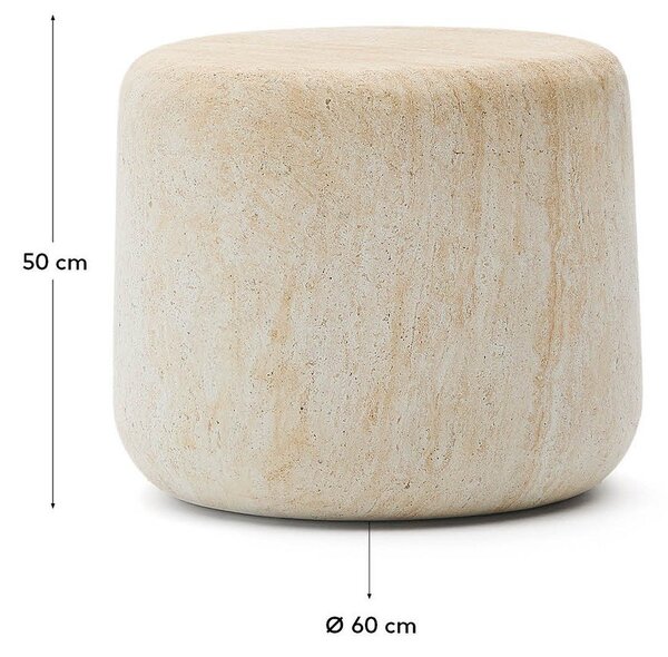 Okrugao vrtni stolić betonski ø 60 cm Drasi – Kave Home