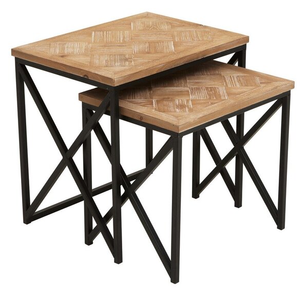 Pomoćni stolići u setu 2 kom od masivne jele 38x51 cm Kickford – Premier Housewares