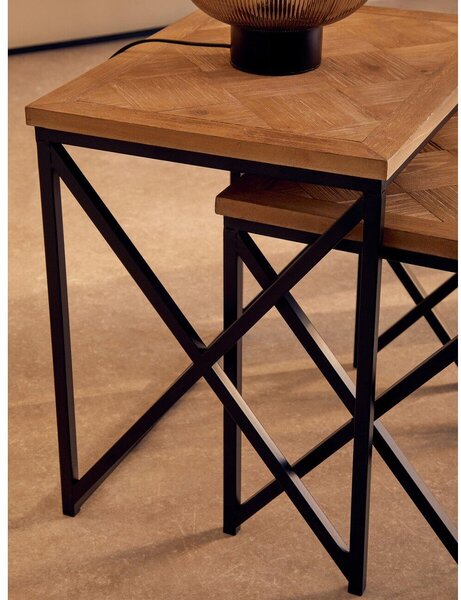 Pomoćni stolići u setu 2 kom od masivne jele 38x51 cm Kickford – Premier Housewares