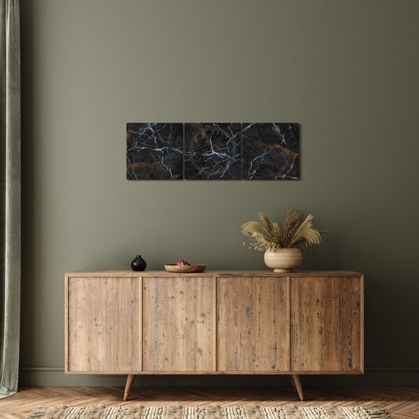 Poslikava - črni marmor (sa satom) (90x30 cm)