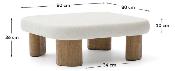 Vrtni stolić za kavu s betonskom pločom stola 80x80 cm Labra – Kave Home