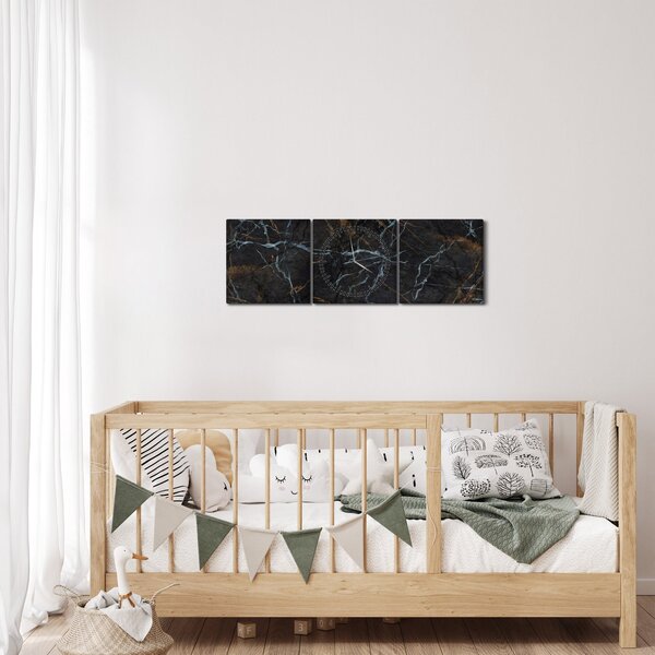 Poslikava - črni marmor (sa satom) (90x30 cm)