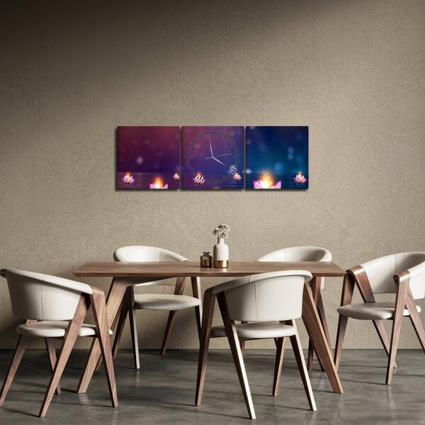 Slika - Čarobni lokvanji (sa satom) (90x30 cm)
