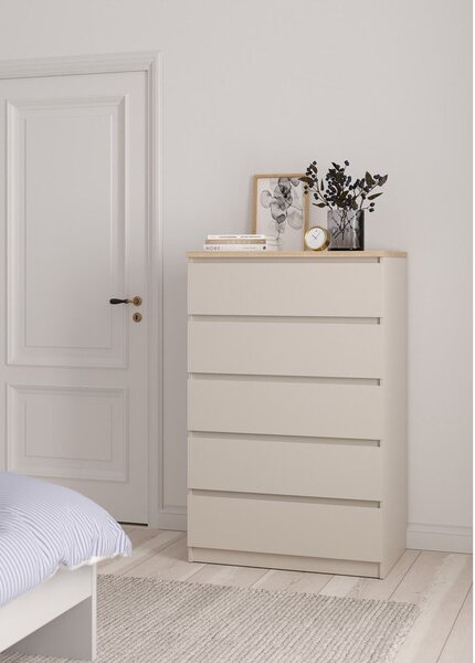 Krem komoda 77x121x50 cm Naia – Tvilum