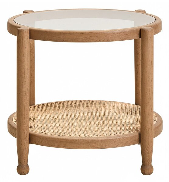 Okrugao pomoćni stol sa staklenom pločom stola ø 57 cm Cebu – Premier Housewares