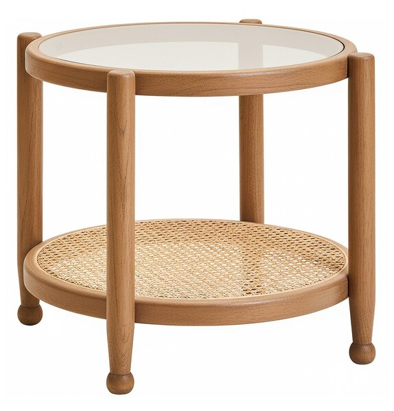 Okrugao pomoćni stol sa staklenom pločom stola ø 57 cm Cebu – Premier Housewares