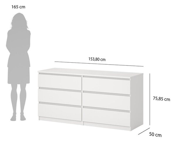 Bijela komoda 154x76x50 cm Naia – Tvilum