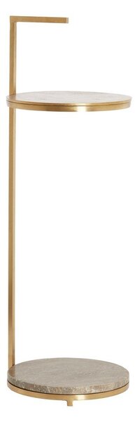 Okrugao pomoćni stol s mramornom pločom ø 26 cm Leda – Light & Living