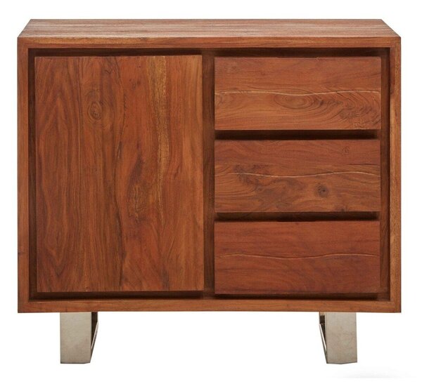Komoda od masivnog bagrema u tamnoj prirodnoj boji 92x82x40 cm Simla – Premier Housewares