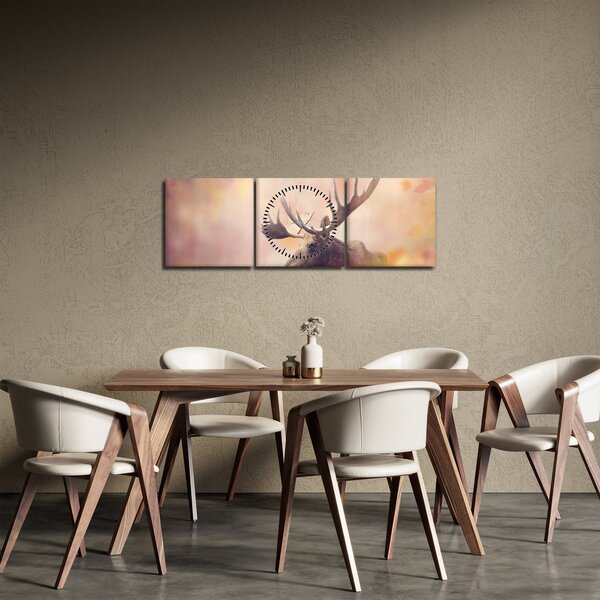 Slika - Gozd v jesenskem listju (sa satom) (90x30 cm)