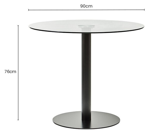 Okrugao blagovaonski stol sa staklenom pločom stola ø 90 cm Metropolitan – Premier Housewares