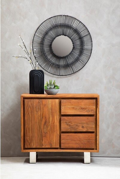 Komoda od masivnog bagrema u tamnoj prirodnoj boji 92x82x40 cm Simla – Premier Housewares