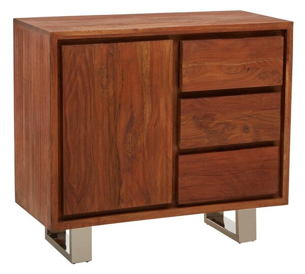 Komoda od masivnog bagrema u tamnoj prirodnoj boji 92x82x40 cm Simla – Premier Housewares