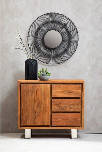 Komoda od masivnog bagrema u tamnoj prirodnoj boji 92x82x40 cm Simla – Premier Housewares