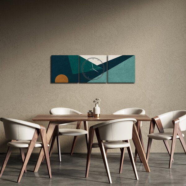 Slika - kubistična abstrakcija (sa satom) (90x30 cm)