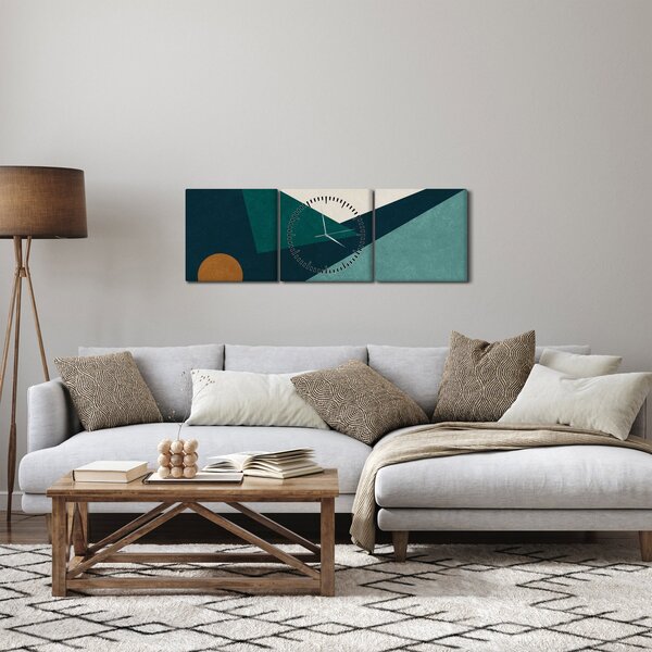 Slika - kubistična abstrakcija (sa satom) (90x30 cm)