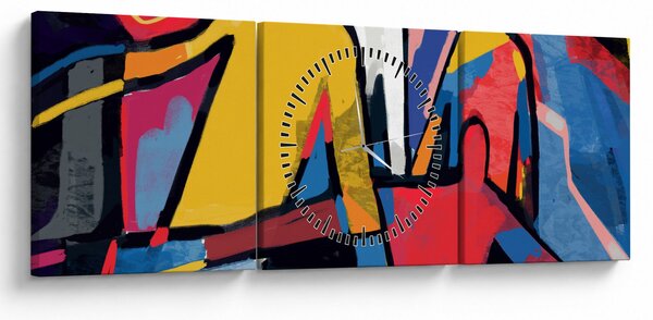 Slika - Abstrakcija moških (sa satom) (90x30 cm)