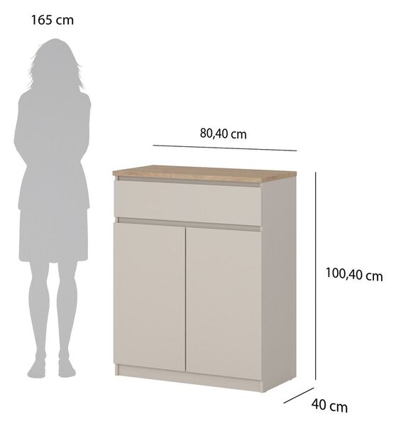 Krem komoda 80x100x40 cm Naia – Tvilum
