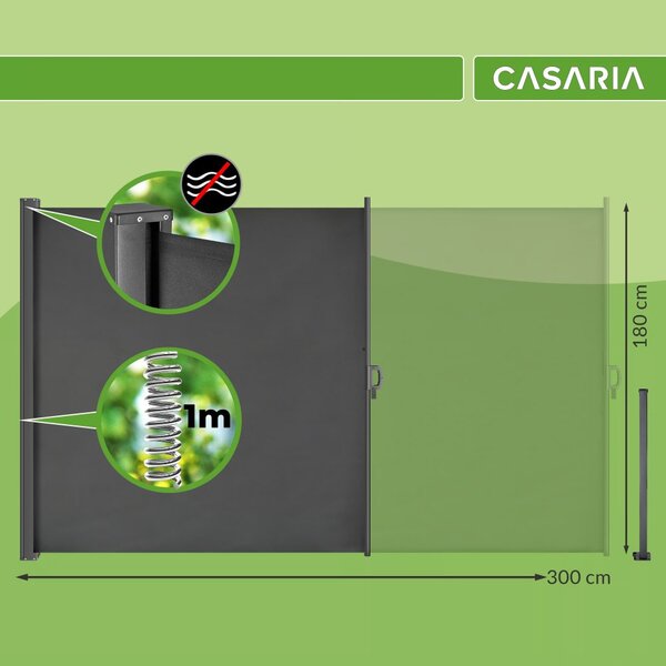Izvlačna bočna tenda za terase i balkone 180 x 300 cm