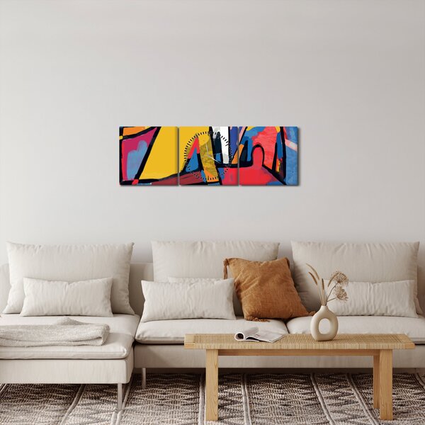 Slika - Abstrakcija moških (sa satom) (90x30 cm)