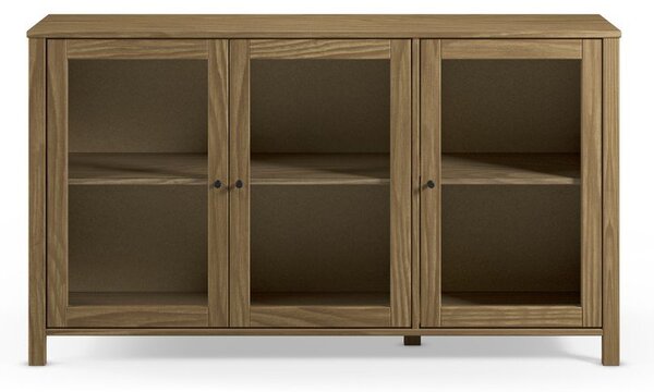Vitrina od masivnog bora u prirodnoj boji 142x80x40 cm Alessandra – Marckeric