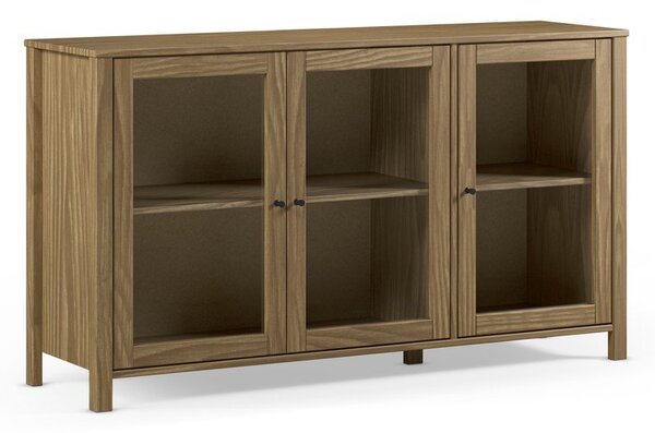Vitrina od masivnog bora u prirodnoj boji 142x80x40 cm Alessandra – Marckeric