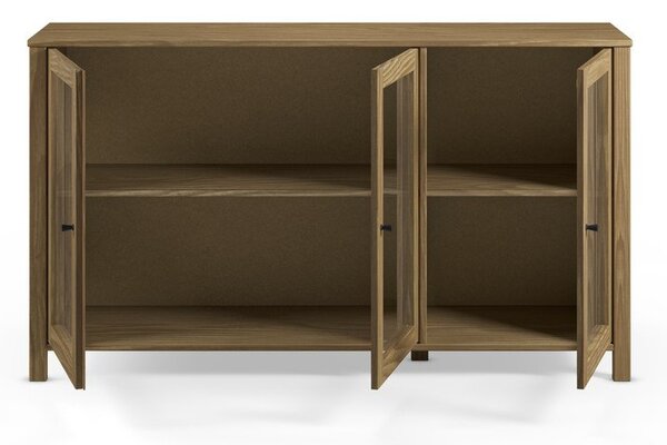 Vitrina od masivnog bora u prirodnoj boji 142x80x40 cm Alessandra – Marckeric