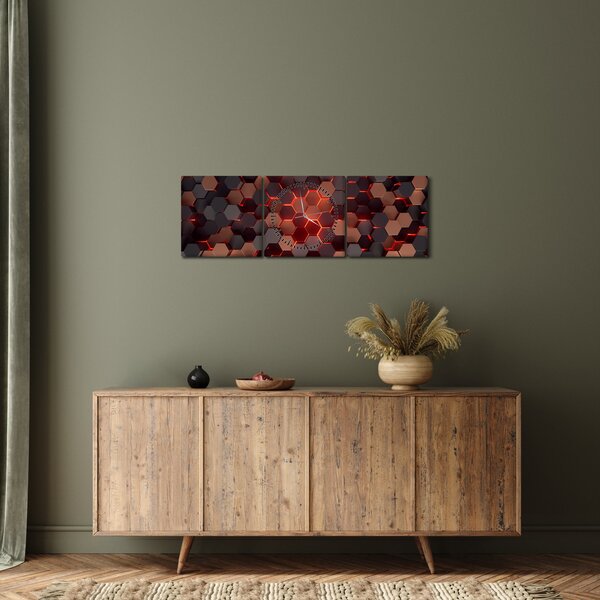 Slika - Futuristična abstrakcija (sa satom) (90x30 cm)