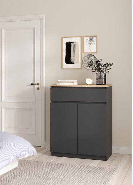 Tamno siva komoda 80x100x40 cm Naia – Tvilum
