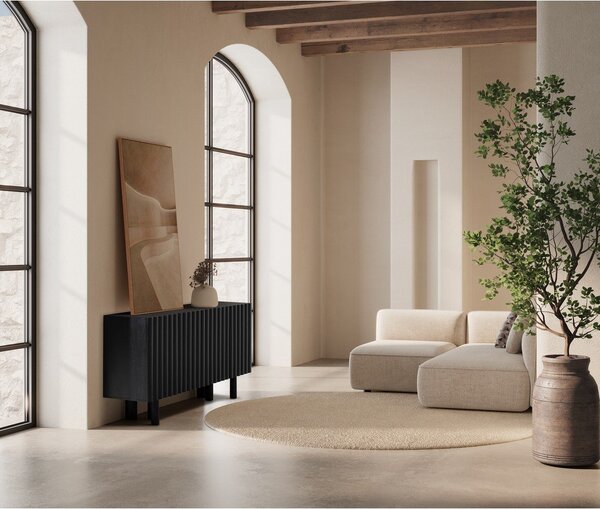 Crna komoda od masivnog manga 160x80x40 cm Tamira – MOME