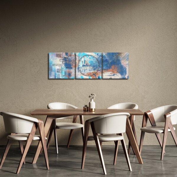 Slika - Rojen za vožnjo, modri toni (sa satom) (90x30 cm)