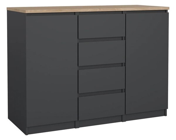Tamno siva komoda 121x91x50 cm Naia – Tvilum