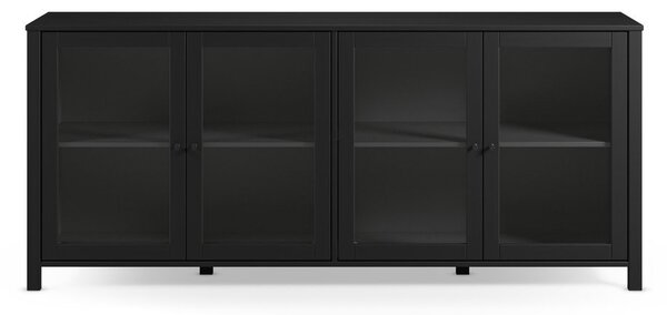 Crna vitrina od masivnog bora 186x80x40 cm Alessandra – Marckeric