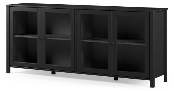 Crna vitrina od masivnog bora 186x80x40 cm Alessandra – Marckeric
