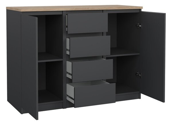 Tamno siva komoda 121x91x50 cm Naia – Tvilum