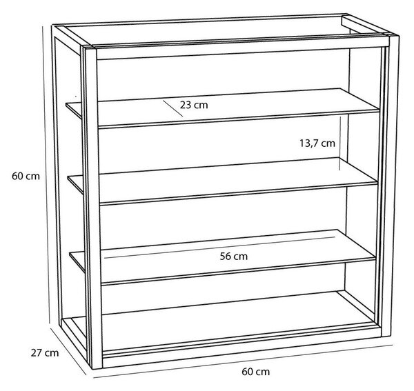 Viseća vitrina u dekoru hrasta u prirodnoj boji 60x60x27 cm Poetic – Hübsch