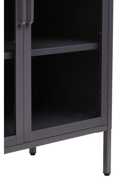 Siva željezna vitrina 80x102x40 cm Acier – Premier Housewares