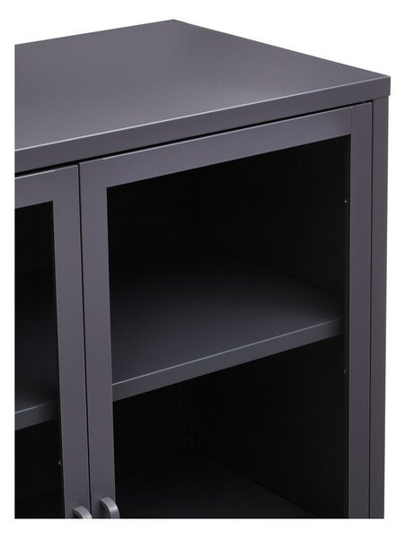 Siva željezna vitrina 80x102x40 cm Acier – Premier Housewares