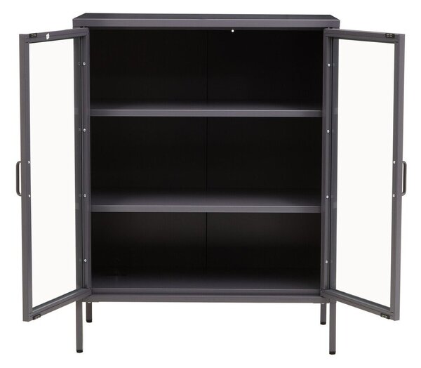 Siva željezna vitrina 80x102x40 cm Acier – Premier Housewares