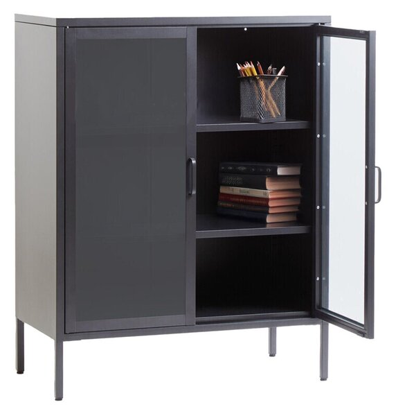 Siva željezna vitrina 80x102x40 cm Acier – Premier Housewares